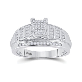 Sterling Silver Round Diamond Ring 3/8 Cttw - Splendid Jewellery