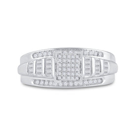 Sterling Silver Round Diamond Ring 3/8 Cttw - Splendid Jewellery