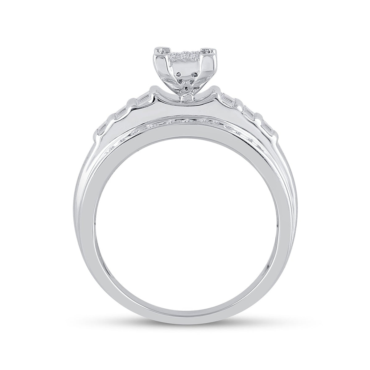 Sterling Silver Round Diamond Ring 3/8 Cttw - Splendid Jewellery