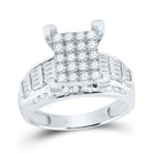 Sterling Silver Round Diamond Ring 7/8 Cttw - Splendid Jewellery