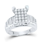 Sterling Silver Round Diamond Ring 7/8 Cttw - Splendid Jewellery