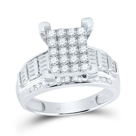 Sterling Silver Round Diamond Ring 7/8 Cttw - Splendid Jewellery
