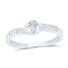 Load image into Gallery viewer, Sterling Silver Round Diamond Solitaire Promise Bridal Ring 1/20 Cttw - Splendid Jewellery