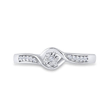 Load image into Gallery viewer, Sterling Silver Round Diamond Solitaire Promise Bridal Ring 1/20 Cttw - Splendid Jewellery