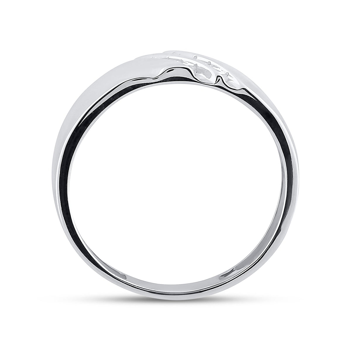 Sterling Silver Round Diamond Sterling Silver Men's Channel Set Wedding Band Ring 1/8 Cttw - Splendid Jewellery