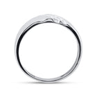 Sterling Silver Round Diamond Sterling Silver Men's Channel Set Wedding Band Ring 1/8 Cttw - Splendid Jewellery