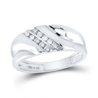 Sterling Silver Round Diamond Sterling Silver Men's Channel Set Wedding Band Ring 1/8 Cttw - Splendid Jewellery