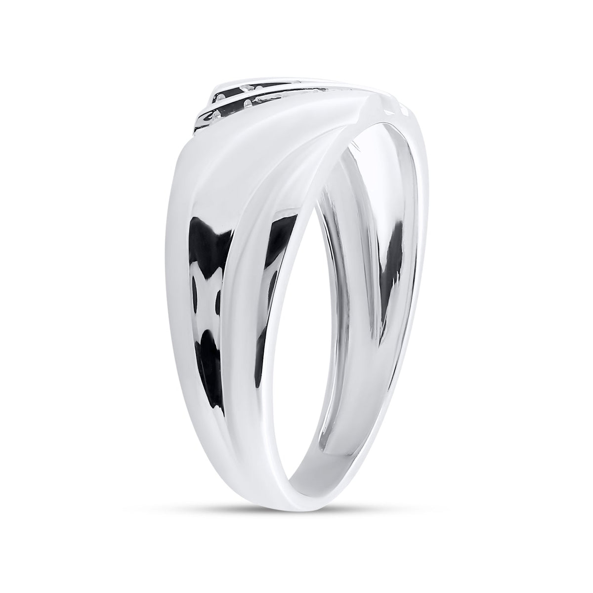 Sterling Silver Round Diamond Sterling Silver Men's Channel Set Wedding Band Ring 1/8 Cttw - Splendid Jewellery