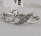 Sterling Silver Round Diamond Twist Fashion Band Ring . 0.03 Cttw - Splendid Jewellery