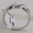 Sterling Silver Round Diamond Twist Fashion Band Ring . 0.03 Cttw - Splendid Jewellery