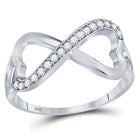 Sterling Silver Round Diamond White Infinity Weave Heart Women's Band Ring 1/6 Cttw - Splendid Jewellery