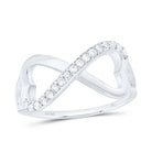 Sterling Silver Round Diamond White Infinity Weave Heart Women's Band Ring 1/6 Cttw - Splendid Jewellery