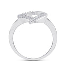 Sterling Silver Round Diamond Women's Double Joined Heartss Love Ring 1/6 Cttw - Splendid Jewellery