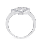 Sterling Silver Round Diamond Women's Double Joined Heartss Love Ring 1/6 Cttw - Splendid Jewellery