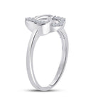 Sterling Silver Round Diamond Women's Double Joined Heartss Love Ring 1/6 Cttw - Splendid Jewellery