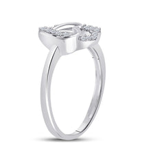 Load image into Gallery viewer, Sterling Silver Round Diamond Women's Double Joined Heartss Love Ring 1/6 Cttw - Splendid Jewellery