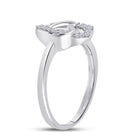 Sterling Silver Round Diamond Women's Double Joined Heartss Love Ring 1/6 Cttw - Splendid Jewellery