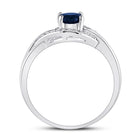 Sterling Silver Round Lab Created Blue Sapphire Solitaire Ring 1/10 Cttw - Splendid Jewellery