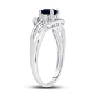 Sterling Silver Round Lab Created Blue Sapphire Solitaire Ring 1/10 Cttw - Splendid Jewellery