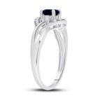 Sterling Silver Round Lab Created Blue Sapphire Solitaire Ring 1/10 Cttw - Splendid Jewellery
