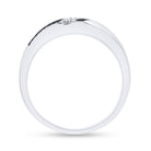 Sterling Silver Round Men's Blue Color Enhanced Wedding Band 1/5 Cttw - Splendid Jewellery