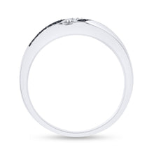 Load image into Gallery viewer, Sterling Silver Round Men's Blue Color Enhanced Wedding Band 1/5 Cttw - Splendid Jewellery