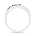 Sterling Silver Round Men's Blue Color Enhanced Wedding Band 1/5 Cttw - Splendid Jewellery