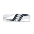 Sterling Silver Round Men's Blue Color Enhanced Wedding Band 1/5 Cttw - Splendid Jewellery
