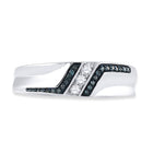 Sterling Silver Round Men's Blue Color Enhanced Wedding Band 1/5 Cttw - Splendid Jewellery