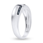 Sterling Silver Round Men's Blue Color Enhanced Wedding Band 1/5 Cttw - Splendid Jewellery