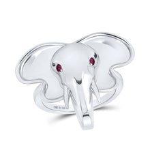 Load image into Gallery viewer, Sterling Silver Round Natural Ruby Gemstone Elephant Ring 0.03 Cttw - Splendid Jewellery