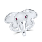 Sterling Silver Round Natural Ruby Gemstone Elephant Ring 0.03 Cttw - Splendid Jewellery