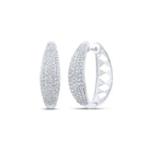 Stunning 10kt White Gold Diamond Hoop Earrings - A Mesmerizing Display of Brilliance and Elegance - Splendid Jewellery