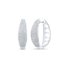 Load image into Gallery viewer, Stunning 10kt White Gold Diamond Hoop Earrings - A Mesmerizing Display of Brilliance and Elegance - Splendid Jewellery
