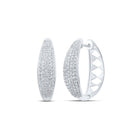 Stunning 10kt White Gold Diamond Hoop Earrings - A Mesmerizing Display of Brilliance and Elegance - Splendid Jewellery