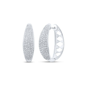 Stunning 10kt White Gold Diamond Hoop Earrings - A Mesmerizing Display of Brilliance and Elegance - Splendid Jewellery