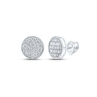 Stunning 10kt White Gold Men's Round Diamond Cluster Earrings - 3/4 Cttw - Splendid Jewellery