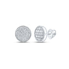Stunning 10kt White Gold Men's Round Diamond Cluster Earrings - 3/4 Cttw - Splendid Jewellery