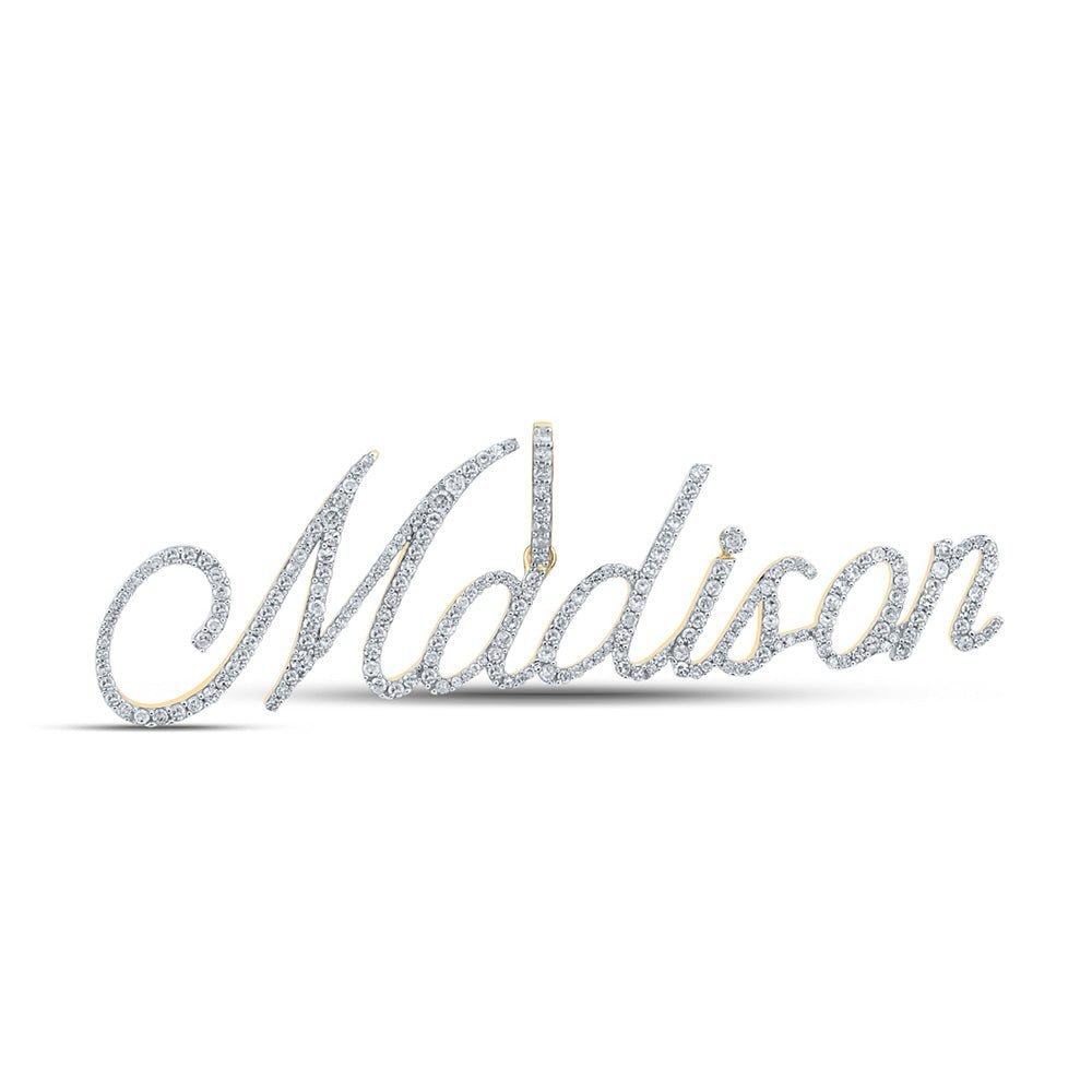Stunning 10kt Yellow Gold Men's Diamond Madison Charm Pendant - 1 - 1/3 Cttw - Splendid Jewellery