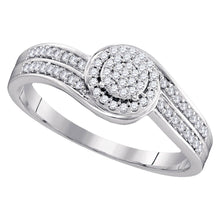 Load image into Gallery viewer, Swirling Brilliance: 10kt White Gold Diamond Cluster Ring - Splendid Jewellery