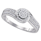Swirling Brilliance: 10kt White Gold Diamond Cluster Ring - Splendid Jewellery