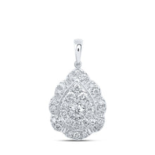 Load image into Gallery viewer, Teardrop Brilliance: 10kt White Gold Diamond Cluster Pendant - Splendid Jewellery