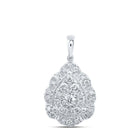 Teardrop Brilliance: 10kt White Gold Diamond Cluster Pendant - Splendid Jewellery