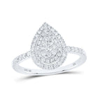 Teardrop Brilliance: 10kt White Gold Round Diamond Fashion Ring 1/2 Cttw - Splendid Jewellery