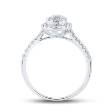 Load image into Gallery viewer, Teardrop Brilliance Diamond Cluster Ring Side view from the 10Kt White Gold Womens Round Diamond Teardrop Ring 1 3 Cttwpin286573 collection by Splendid Jewellery