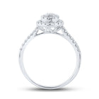 Teardrop Brilliance Diamond Cluster Ring Side view from the 10Kt White Gold Womens Round Diamond Teardrop Ring 1 3 Cttwpin286573 collection by Splendid Jewellery