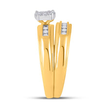 Load image into Gallery viewer, The Dazzling 10kt Yellow Gold His Hers Square Diamond Wedding Set - Splendid Jewellery