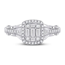 Load image into Gallery viewer, The Dazzling Baguette Diamond Square Cluster Ring - Front View