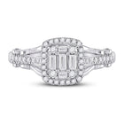 The Dazzling Baguette Diamond Square Cluster Ring - Front View
