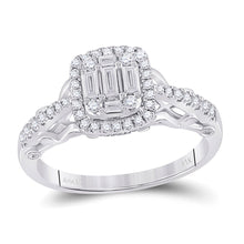 Load image into Gallery viewer, The Dazzling Baguette Diamond Square Cluster Ring - Top View